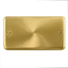 Curved Satin Brass 2 Gang Blank Plate - SE Home