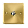 Curved Satin Brass Non-Isolated Single Satellite Outlet - Black Trim - SE Home
