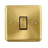 Curved Satin Brass 10AX Ingot 1 Gang Intermediate Light Switch - Black Trim - SE Home