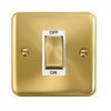 Curved Satin Brass 45A Ingot 1 Gang DP Switch - White Trim - SE Home