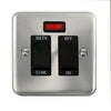 Curved Satin Chrome 20A DP Sink/Bath Switch With Neon - Black Trim - SE Home