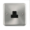 Curved Satin Chrome 2A Round Pin Socket - Black Trim - SE Home