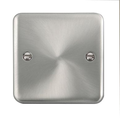 Curved Satin Chrome 1 Gang Blank Plate - SE Home