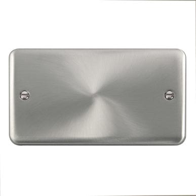 Curved Satin Chrome 2 Gang Blank Plate - SE Home