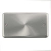Curved Satin Chrome 2 Gang Blank Plate - SE Home