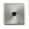 Curved Satin Chrome Single Coaxial Outlet - Black Trim - SE Home