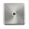 Curved Satin Chrome Single Coaxial Outlet - White Trim - SE Home