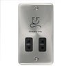 Curved Satin Chrome 115/230V Dual Voltage Shaver Socket - Black Trim - SE Home