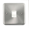 Curved Satin Chrome Single RJ11 (Irish/US) Outlet - White Trim - SE Home