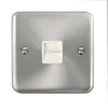 Curved Satin Chrome Single Telephone Outlet - Master - White Trim - SE Home
