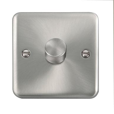 Curved Satin Chrome 1 Gang 2 Way 400Va Dimmer Switch - SE Home