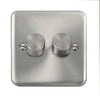 Curved Satin Chrome 2 Gang 2 Way 400Va Dimmer Switch - SE Home