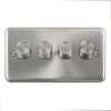 Curved Satin Chrome 4 Gang 2 Way 400Va Dimmer Switch - SE Home