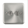 Curved Satin Chrome 10AX 2 Gang 2 Way Toggle Switch - SE Home