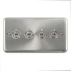 Curved Satin Chrome 10AX 4 Gang 2 Way Toggle Switch - SE Home