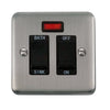 Curved Stainless Steel 20A DP Sink/Bath Switch With Neon - Black Trim - SE Home
