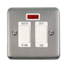 Curved Stainless Steel 20A DP Sink/Bath Switch With Neon - White Trim - SE Home