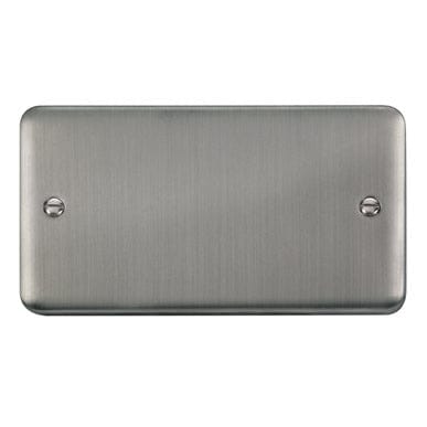 Curved Stainless Steel 2 Gang Blank Plate - SE Home
