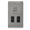 Curved Stainless Steel 115/230V Dual Voltage Shaver Socket - Black Trim - SE Home