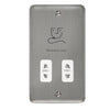 Curved Stainless Steel 115/230V Dual Voltage Shaver Socket - White Trim - SE Home