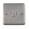 Curved Stainless Steel 1 Gang 2 Way 400Va Dimmer Switch - Black Trim - SE Home
