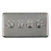Curved Stainless Steel 4 Gang 2 Way 400Va Dimmer Switch - Black Trim - SE Home
