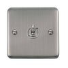 Curved Stainless Steel 10AX 1 Gang 2 Way Toggle Switch - Black Trim - SE Home