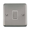 Curved Stainless Steel 10AX Ingot 1 Gang Intermediate Plate Switch - White Trim - SE Home