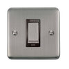 Curved Stainless Steel 45A Ingot 1 Gang DP Switch - Black Trim - SE Home