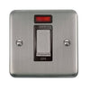 Curved Stainless Steel 45A Ingot 1 Gang DP Switch With Neon - Black Trim - SE Home
