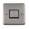 Curved Stainless Steel 10A Ingot 3 Pole Fan Isolation Plate Switch - Black Trim - SE Home