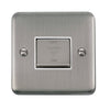 Curved Stainless Steel 10A Ingot 3 Pole Fan Isolation Plate Switch - White Trim - SE Home