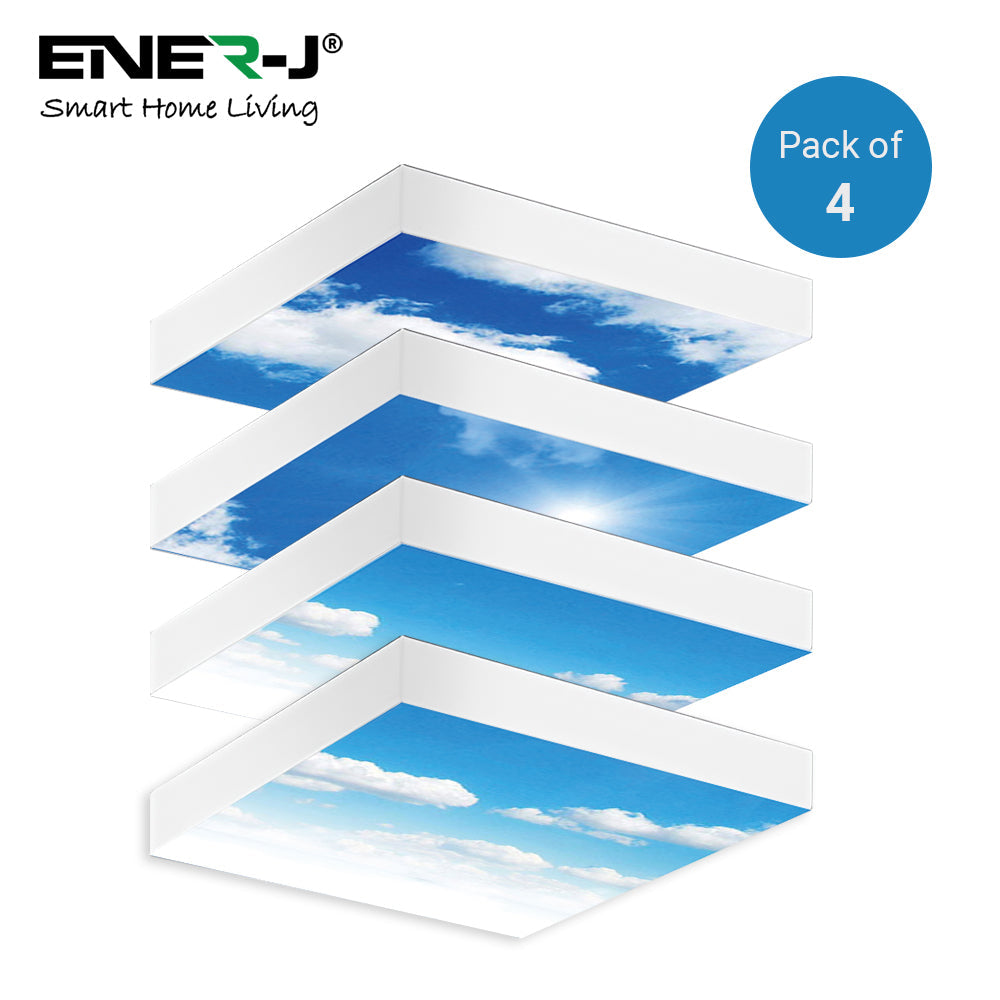 Led Ceiling Array Panel Pack of 4, 40W SKY LED Ceiling Panels 60x60cms with Foldable Screwless ...