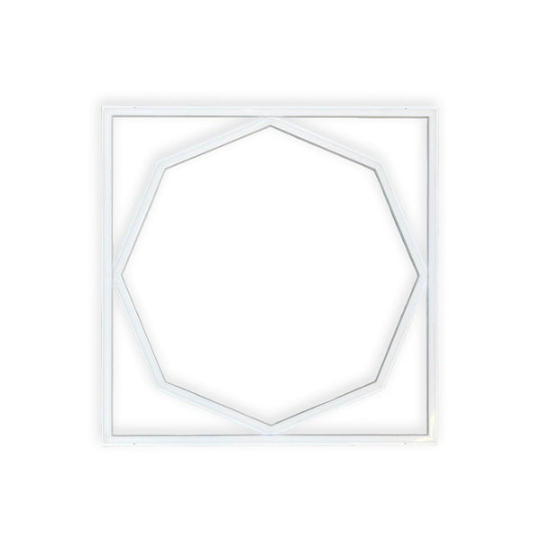 600x600 LED Frame Panel Light with Hexagon Inner Lights 6500K