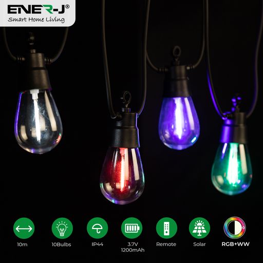 Solar RGB+WW (2 Way) String Lights with Remote