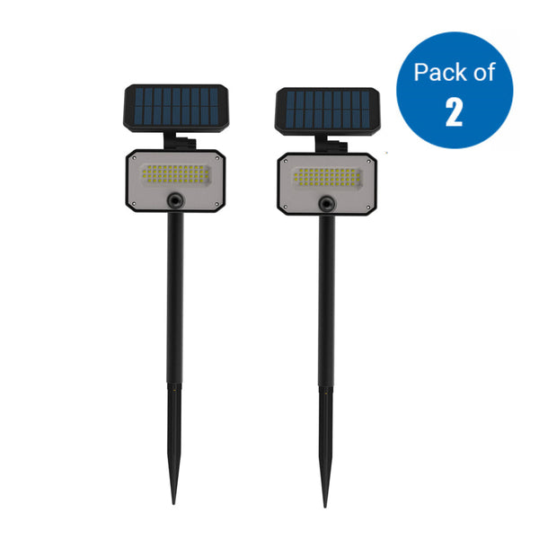 8W Solar LED Floodlight, Outdoor Security Lights with PIR Motion Sensor (Pack of 2)