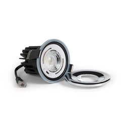 Polished Chrome CCT Fire Rated LED Dimmable 10W IP65 Downlight - SE Home