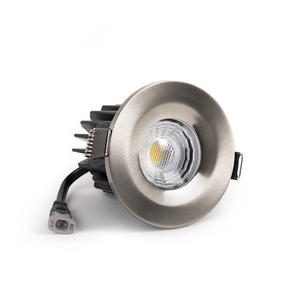 Brushed Chrome CCT Fire Rated LED Dimmable 10W IP65 Downlight - SE Home