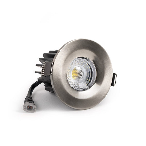 Brushed Chrome CCT Fire Rated LED Dimmable 10W IP65 Downlight - SE Home