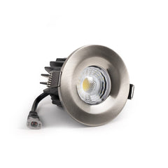 Brushed Chrome CCT Fire Rated LED Dimmable 10W IP65 Downlight - SE Home