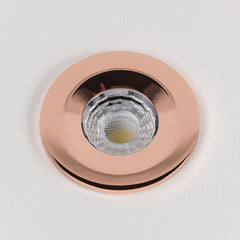 Polished Copper CCT Fire Rated LED Dimmable 10W IP65 Downlight - SE Home