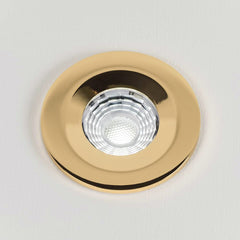 Polished Brass CCT Fire Rated LED Dimmable 10W IP65 Downlight - SE Home