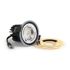 Polished Brass CCT Fire Rated LED Dimmable 10W IP65 Downlight - SE Home