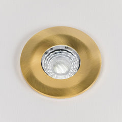 Brushed Brass CCT Fire Rated LED Dimmable 10W IP65 Downlight - SE Home