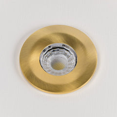 Brushed Brass CCT Fire Rated LED Dimmable 10W IP65 Downlight - SE Home