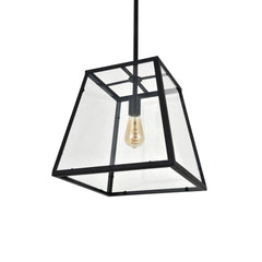 Geo Trapeze Metal and Glass Lantern Pendant Light - SE Home