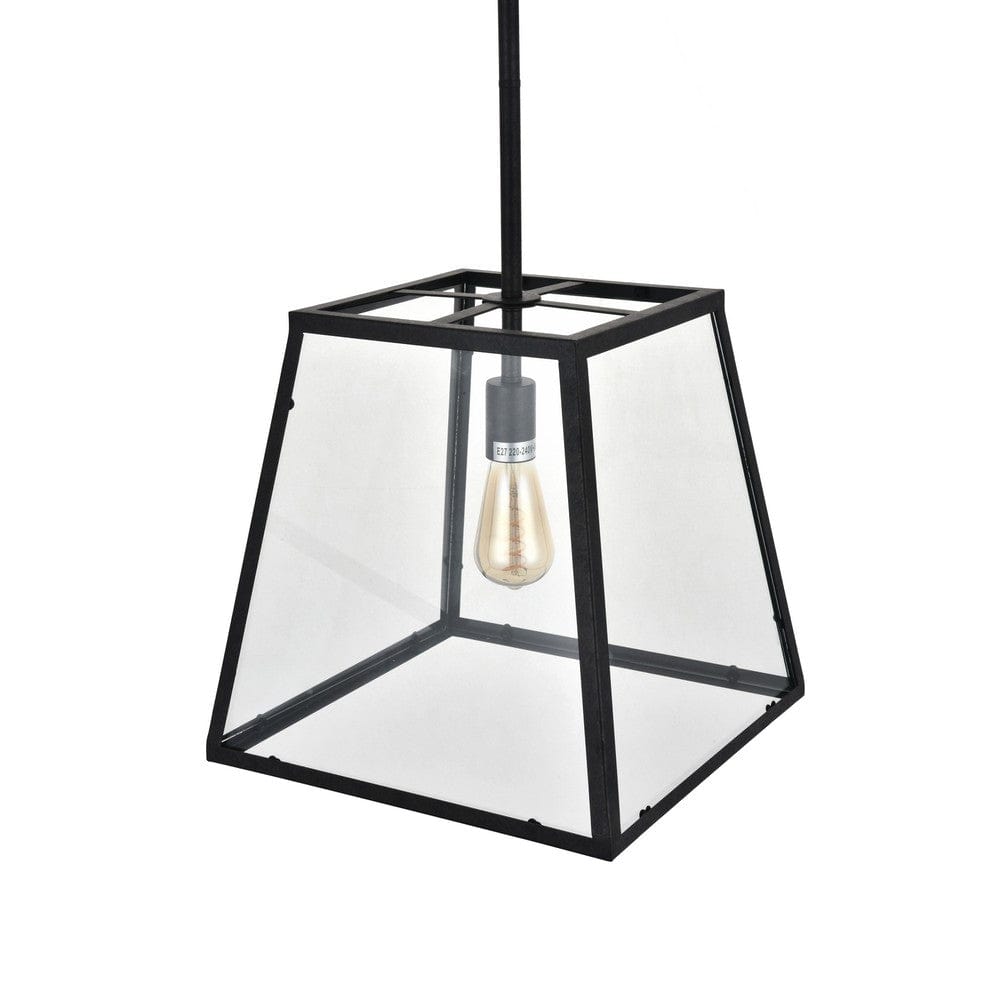 Geo Trapeze Metal and Glass Lantern Pendant Light - SE Home