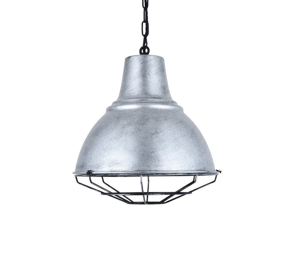 Compton Blackened Chrome Caged Bell Hallway Pendant Light - SE Home