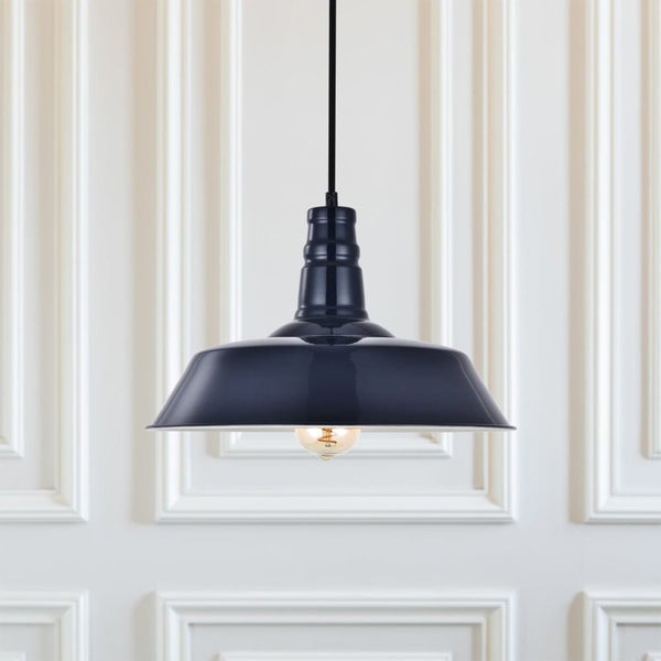 Squid Ink Navy Blue Industrial Breakfast Bar Pendant Light - Argyll - SE Home