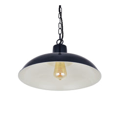 Portland Reclaimed Style Industrial Pendant Light Squid Ink Navy Blue - SE Home